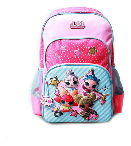 Mochila Lol Espalda 18 Pulgadas Termoformada 3 D Color Rosa