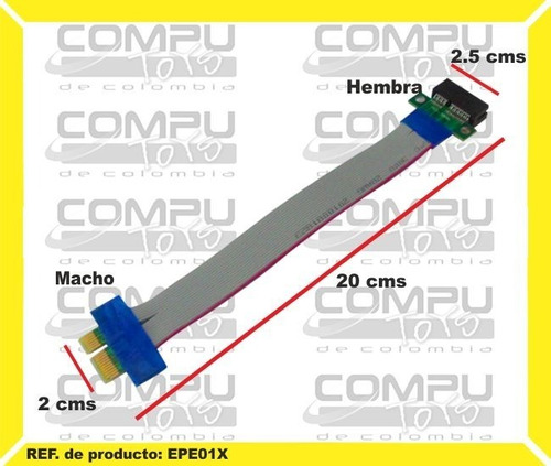 Extensión Para Slot Pci- E 20cm Ref: Epe01x Computoys Sas