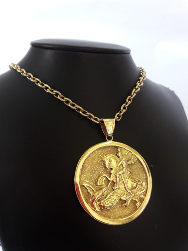 Imagem 4 de 4 de Pingente São Jorge Medalha 20 Gramas Ouro 18k