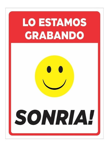 Cartel Sonria Lo Estamos Filmando 15x20 Cm Alto Impacto