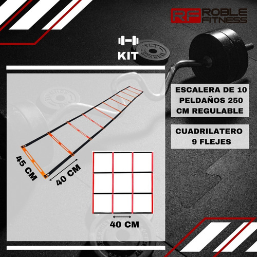 Kit Entrenamiento Escalera Coordinacion Cono Aro Soga Salto