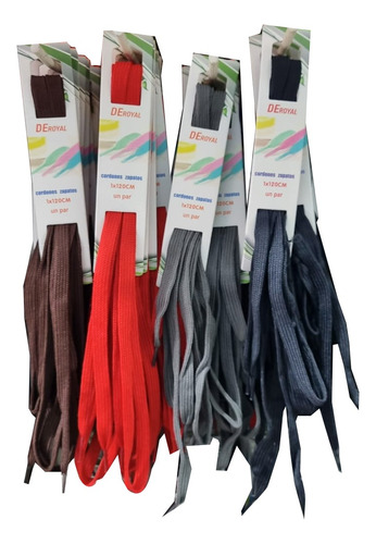 Pack De 4 Pares Cordones  Para Zapatilla, 4 Colores 1x120cm