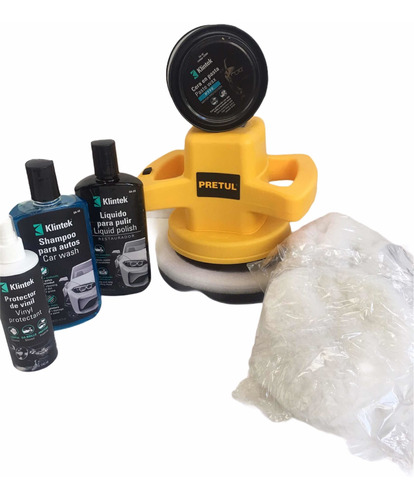 Kit  Limpieza De Carro Shampoo- Pulidora 10puLG 5 Productos 