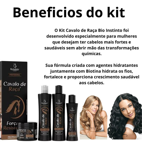 Kit Profissional Bio Instinto - Creme Capilar 4 Unidades