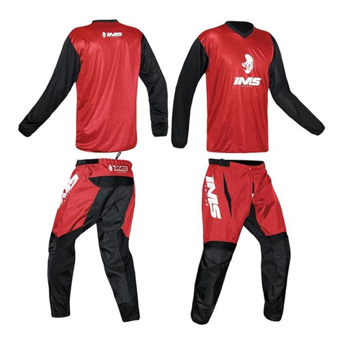Conjunto Calça + Camisa Ims Vermelho Para Motocross Trilha