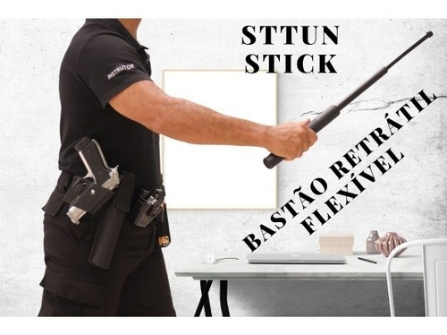 Imagem 5 de 5 de Bastão Tático Retrátil Flexível Defesa Pessoal Sttun Stick