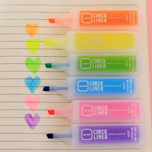 Set 6 Resaltadores Fluorescentes Variados Papeleria Creativa