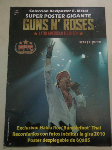 Reviposter De Guns N´ Roses Gira Latinoamericana Año 2010