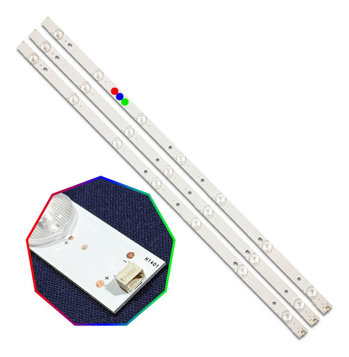 1 Kit Leds Panasonic Tc32c400x (3tiras 7led) - Aluminio,