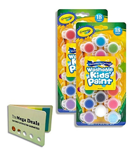 Crayola - Pintura Lavable Para Niños X 2 Set De 18 C/u