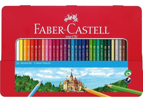 Lapices Faber Castell Lata X 36 Colores Hexagonales