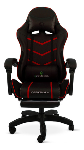 Silla Gamer De Escritorio Giratoria Ergonómica Reclinable Color Rojo