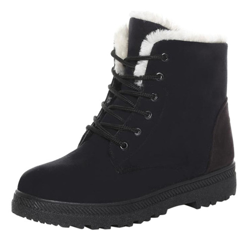 Botas Snow De Tacón Plano Para Invierno, Talla Grande, Algod