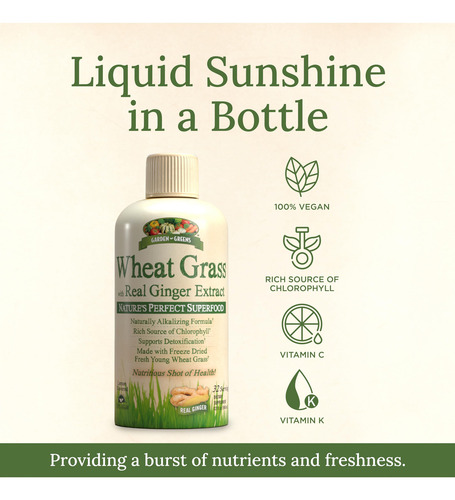 Suplemento Garden Greens Wheat Grass Com Gengibre (32 Porçõe