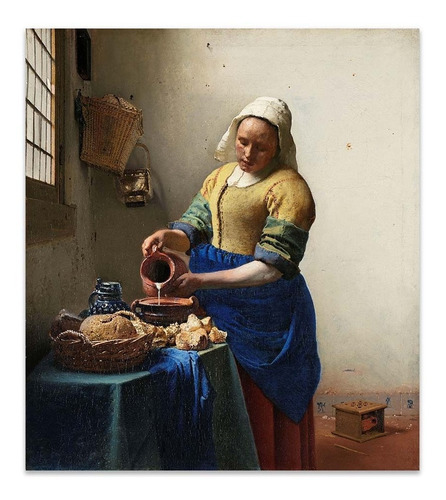 Cuadro Canvas Fine Art Giclee La Lechera Vermeer 41x46 M Y C