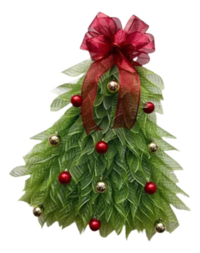 Corona De De Navidad Colgante, Decoración Con Lazo De Cinta