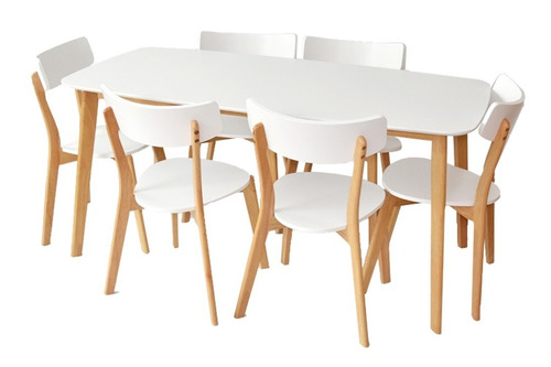 Juego De Comedor Mesa Madera 120x80cm + 4 Sillas - Claire 