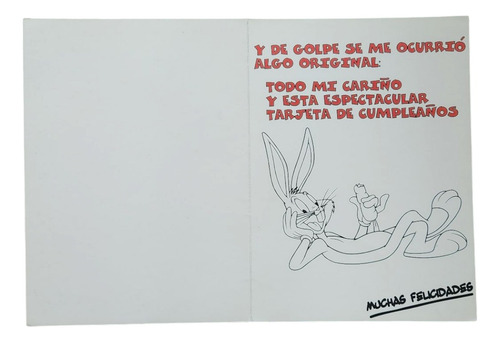 Tarjetas Looney Tunes Original 1996 Regalo Cumple Navidad Bugs Bunny Feliz Cumple