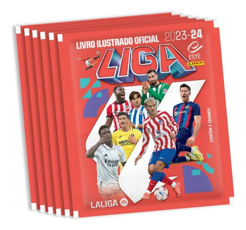 Pack Kit 10 Envelopes Pacotes 50 Figurinhas La Liga 2024