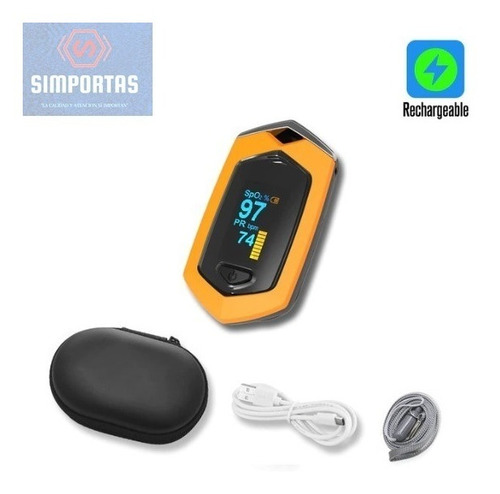 Imagen 2 de 10 de Saturometro Oximetro Recargable Colores Usb Con Estuche Stgo