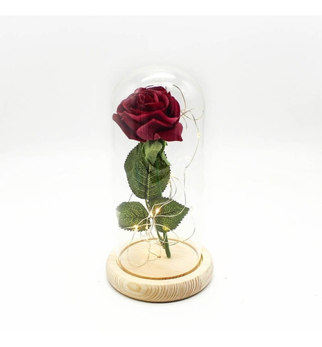 Rosa Eterna Encapsulada Luz Led Rosa Artificial San Valentin