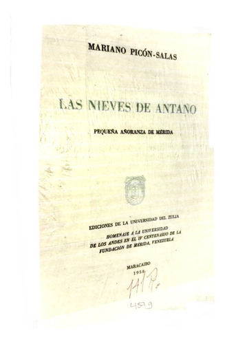 Las Nieves De Antaño Mariano Picon Salas