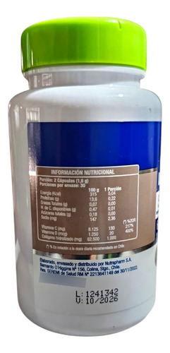Nutra Pharm Colágeno Hidrolizado 60 Cápsulas Sin Sabor