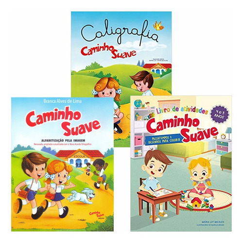 Kit Cartilha Caminho Suave + Livro Atividades + Caligrafia