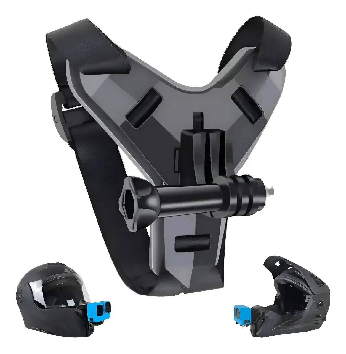 Soporte Curvo para Cámara de Acción y Celular con Montaje a Casco de Moto y Bici