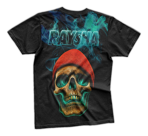 Remera Calavera Fuego Azul Estilo Urbano