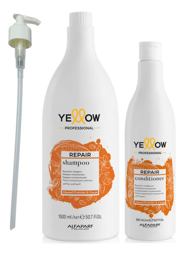  Yellow Repair Shampoo 1500ml Y Acondicionador 500ml Repara