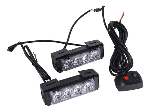 Barra De Luces Estroboscópicas De 24 W, 12 V, 8 Led, Adverte