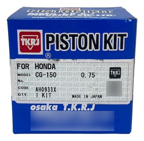 Kit Piston Tkrj Honda Cg Titan 150 0,75 Mm Japon Motoshop16