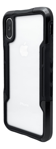Funda Para iPhone X / Xs Transparente De Uso Rudo Bordes Reforzados Color Negro