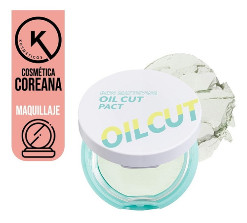 Polvo Compacto Anti Grasitud Oil Cut Pact Maquillaje Coreano Tono 001 Skin Mattifying