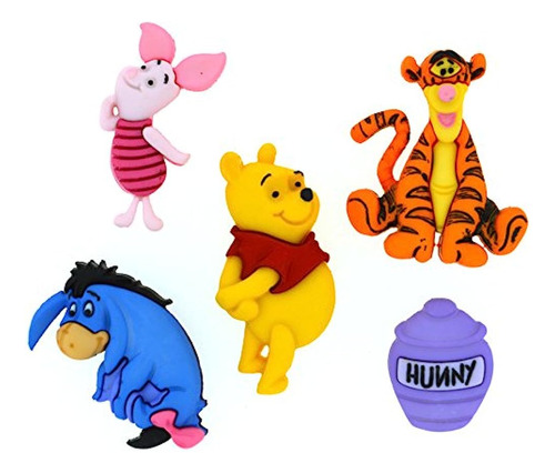 Vístelo 7729 Disney Button Embellishments, Winnie The Pooh, 