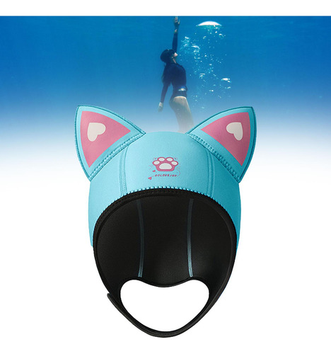 Gorro De Natación Elástico De Neopreno De 3mm Con Azul