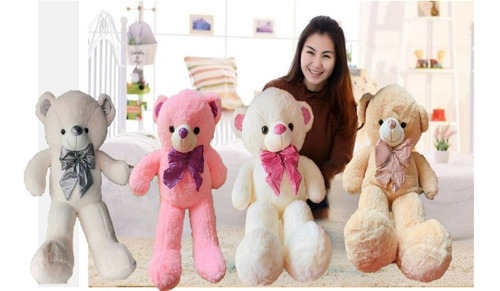 Peluche Oso Con Cinta En Cuello 70 Cms Grande Kawaii Oferta