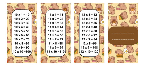 Kits Imprimible X12 Tabla De Multiplicar