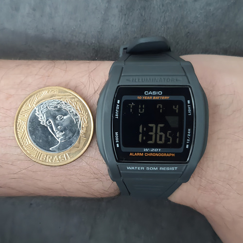Reloj digital de caucho gris Casio W-201-1bvdf para hombre