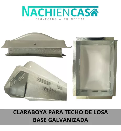 Claraboya Techo Losa 50x50 Ventilacion Fija Base Galvanizada