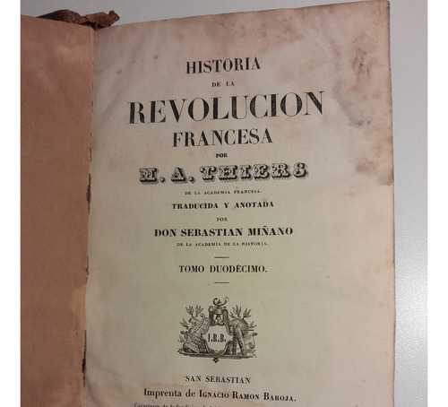 Historia De La Revolución Francesa, Volumen 12, M.a.thiers (Usado)