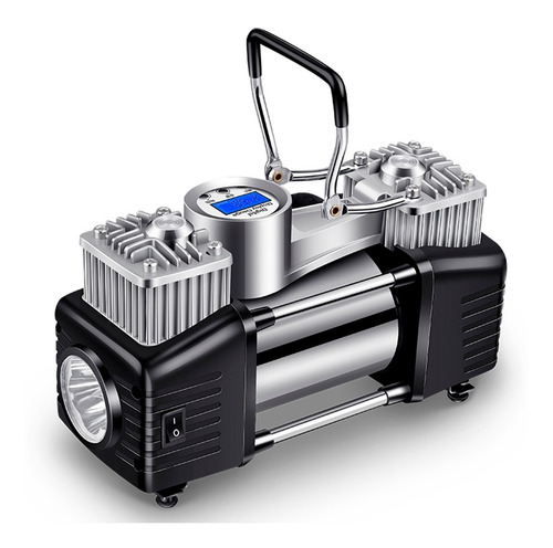 Imagen 4 de 10 de Inflador Digital Kommberg Mini Compresor Auto 12v Linterna