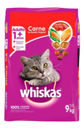 Croquetas Para Gato Adulto Carne Whiskas 9 Kg 