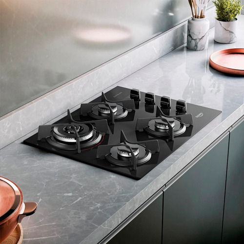 Cooktop Dako Supreme A Gás 4 Bocas Automático E Tripla Chama Bivolt