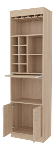 Bar Alto 8 Botelleros Repisa Extensible Fm-012a - Cafe Claro