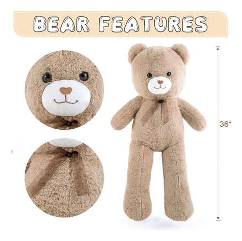 Peluche Zgxiong Con Forma De Oso De Peluche, 90 Cm, Color Ma