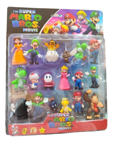 Juguete Set De Figuras Mario Bros Colección X18 Personajes
