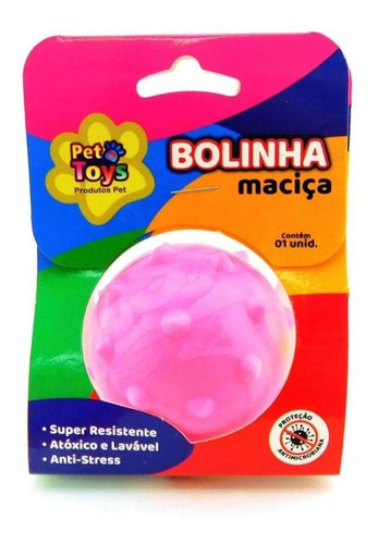 Brinquedo Bola Maciça Cravo Cães M 55mm Cor Rosa Dog2718rs