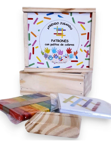 Juego Didactico Patrones Con Palitos De Colores + Tarjetas